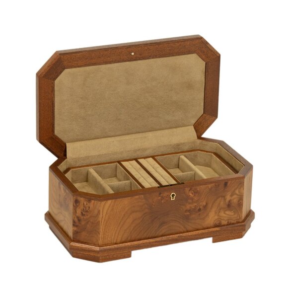 Agresti Burled Briarwood and Poplar Jewelry Box - Picture 4 of 6